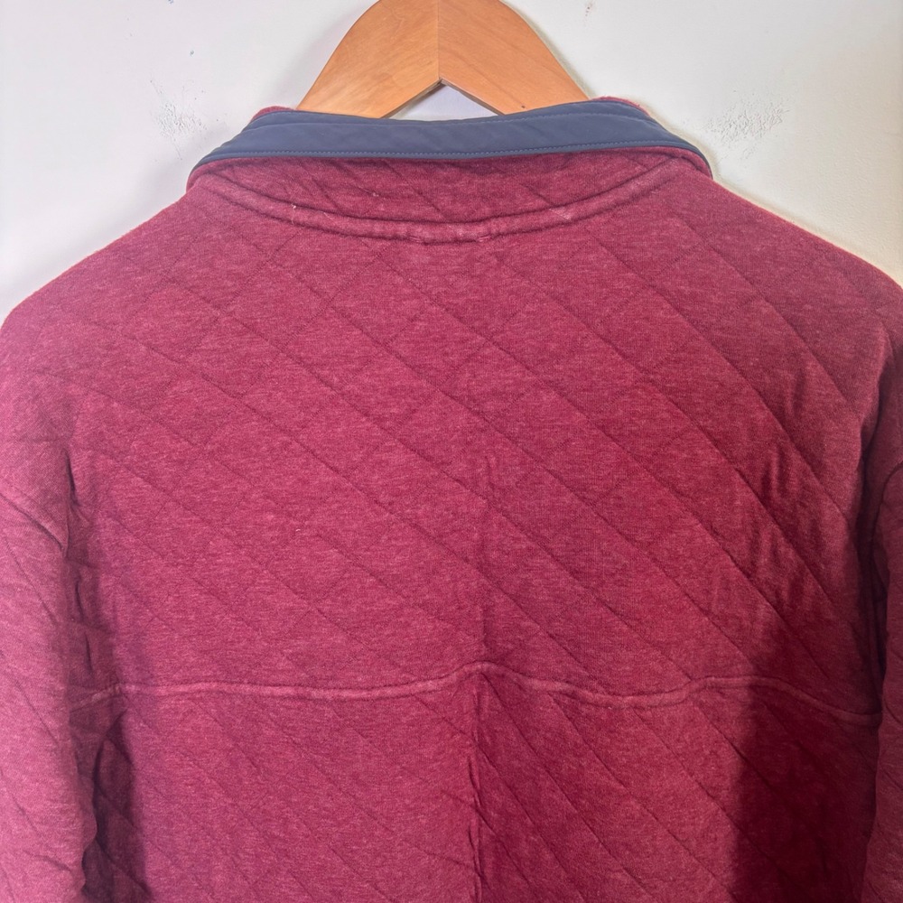 Patagonia Mens Pullover Sz L Burgundy Quilted Snap T Sweater Shirt Organic Cotto - Picture 8 of 10